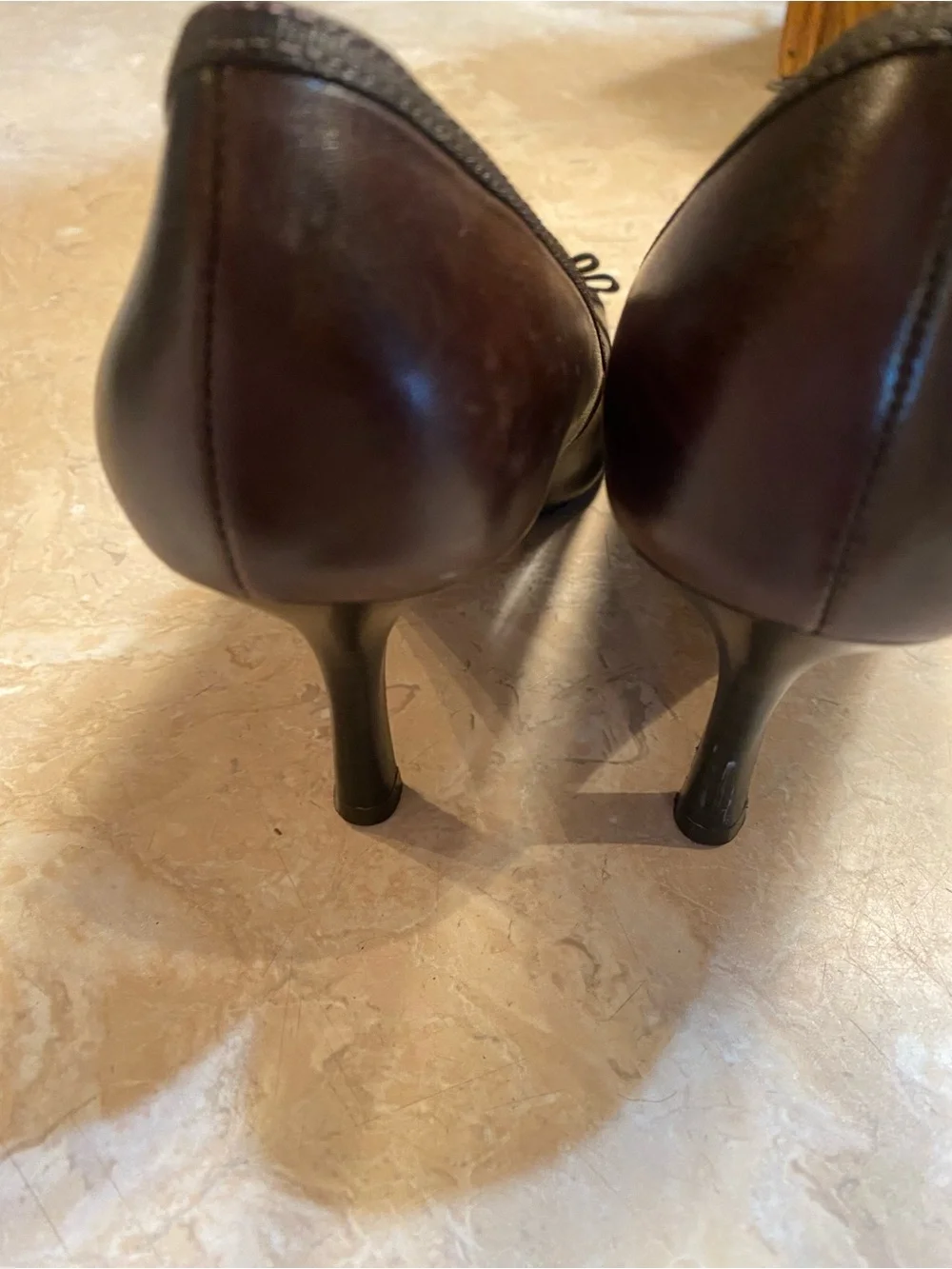 Merona Brown Pointed-Toe Bow Heels